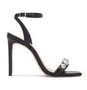 $138  Revolve Statement Black Lylah Strappy Rhinestone Sandal Heels 6