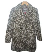 Vince Camuto Leopard Wool Blend Coat Size Small