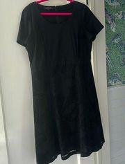 Lafayette 148 black cotton dress fancy size 14 lined nwot