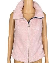 TOMMY HILFIGER pink, soft and cozy Sherpa fleece vest w/pockets. Size Small. EUC