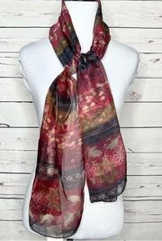 NWT Worthington Crimson & Gold Neck Scarf