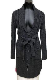 NEW Romeo & Juliet Couture Charcoal Gray Long Cardigan Sweater