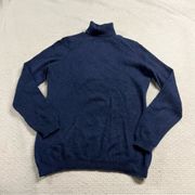 Charter Club 100% Cashmere Navy Blue Turtleneck Sweater Size Medium EUC