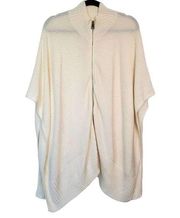 Apt. 9 Womens One Size Ivory Ribbed Zip Up Asymmetrical Shawl