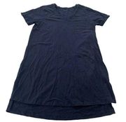 Universal Standard Dress Womens Small Solid Blue Tesino Casual V Neck Tee Shirt