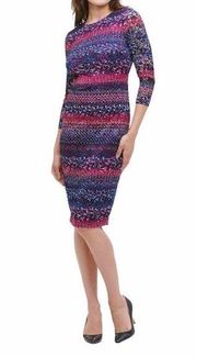 Kensie Pink Purple Ombre Lace Cut-Out Dress