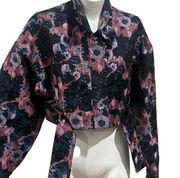 Mistress rocks purple floral cropped jacket