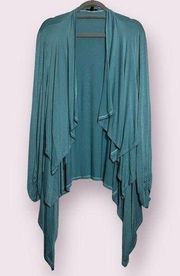 Saks Fifth Avenue Teal Blue Open Cardigan