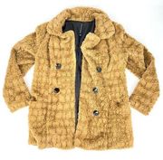 W118 by Walter Baker Brown Teddy Faux Fur Coat Size large