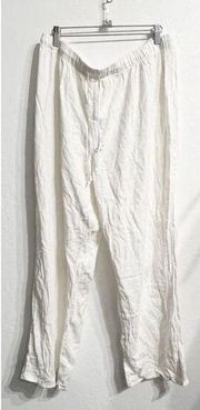 Wilfred Free Womens Linen Drawstring Pants Wide Leg Size XL White Casual Travel