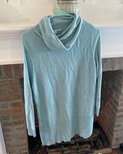 Adrienne Vittadine Blue Cowl Neck Tunic size Large