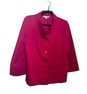 JM Collection Size Large Red Cranberry Blazer Jacket Large Button Detail