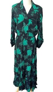 Carole Little green and black long  sleeved dress