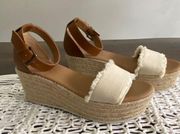 Trash tan wide strap platform sandals