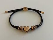 Fossil Black Rope Heart Bracelet