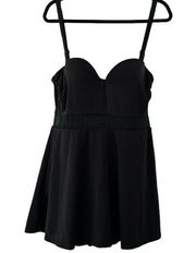 Mid Strapless Swim Dress with Brief