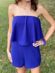 She & Sky Royal Blue Romper