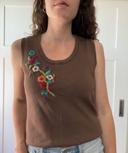 Vintage Brown Sleeveless Top