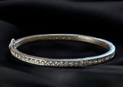 Paved Rhinestone Hinged Bangle Bracelet