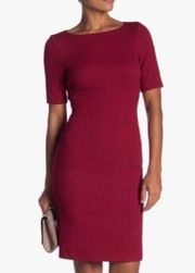 Hugo Boss Hadea Textured Jersey Sheath Dress Red