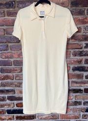 Faded Glory Vintage Yellow The Polo Short Sleeve Mini Dress Women's Size Medium