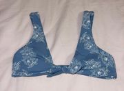 Blue Floral Tie Bikini Top