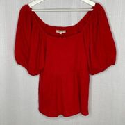 Madewell Red Peplum Top‎