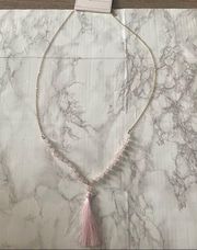 Melrose & market pink beaded tassel long necklace