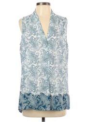 Sleeveless Blue Paisley Top