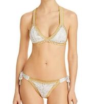 New. Pilyq Cobra Crochet trim bikini. S-top/M-bottom. Retails $178