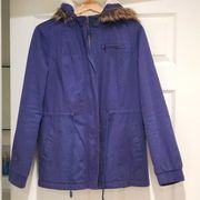 Forever 21 Vintage Look Blue Hoodie Coat