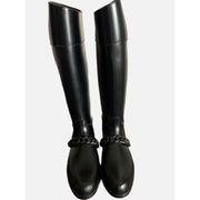 Givenchy Black Rubber Eva Chain Boots Size 8.5