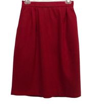 SAG HARBOR Wool Skirt NEW Red Size 8 Lined A-Line 100% Wool Classic Pockets