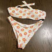 Odd Future logo white/pink donut bandeau bikini, size M