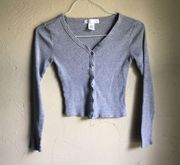 Gray button up cardigan sweater