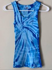 Blue Tie-Dyed Tank Top