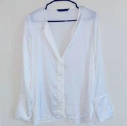 Basic Collection White V Neck Blouse