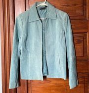 Icy, blue - leather suede coat / jacket