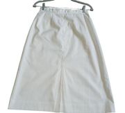 Evan Picone Women's Size 11/12 Petite A Line Midi Skirt Solid White Modest