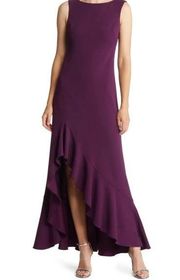 NWT Vince Camuto Women's Purple Ruffle Hem Sleeveless Plum Gown Size 2