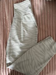 White And Grey Zebra Print Athletic Jogggers 