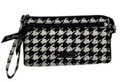 Vera Bradley Midnight Houndstooth Wristlet Wallet RFID Protection Zip Close ID