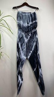 Haute Hippie -  Swan/Black Silk Side Slit Jumpsuit