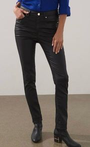 Women’s Chico’s Platinum Black Coated Slim Stretch Jeans Size 2 (= US Size 12)
