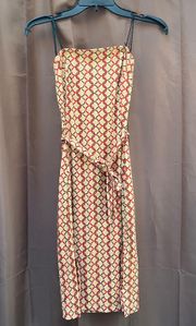 Nwot vintage  strapless dress with tie Sz S