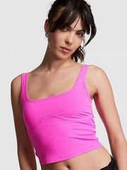 PINK VS COTTON CONTOUR CROP TANK TOP SIZE XL - Like New! 🩷🩷🩷