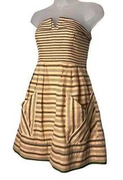 Maeve Size Anthropologie 0 Strapless Dress Gray Striped Changing Stripes