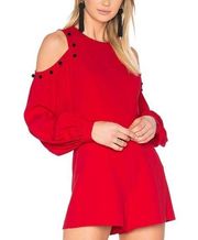 Alexis Asher red cold shoulder romper size S