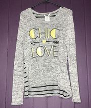 Gray and black Sweater size Small “CHIC LOVE”