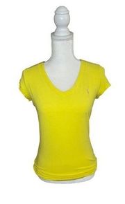 Lole Everyday Wear V-neck Slim Fit Yellow Organic Cotton Top Size Medium - GUC